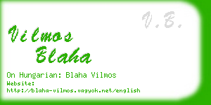 vilmos blaha business card